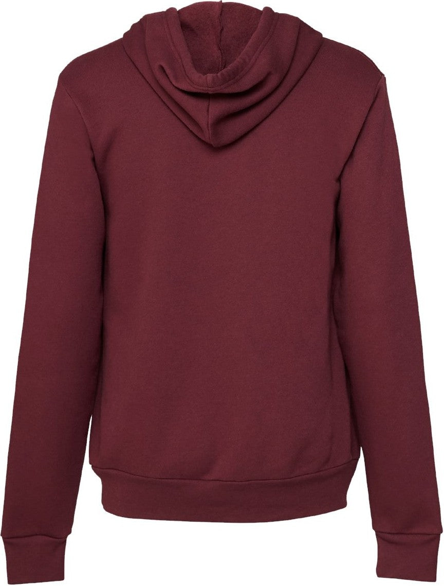 Rear View of Maroon Sponge Fleece Hoodie - 3719