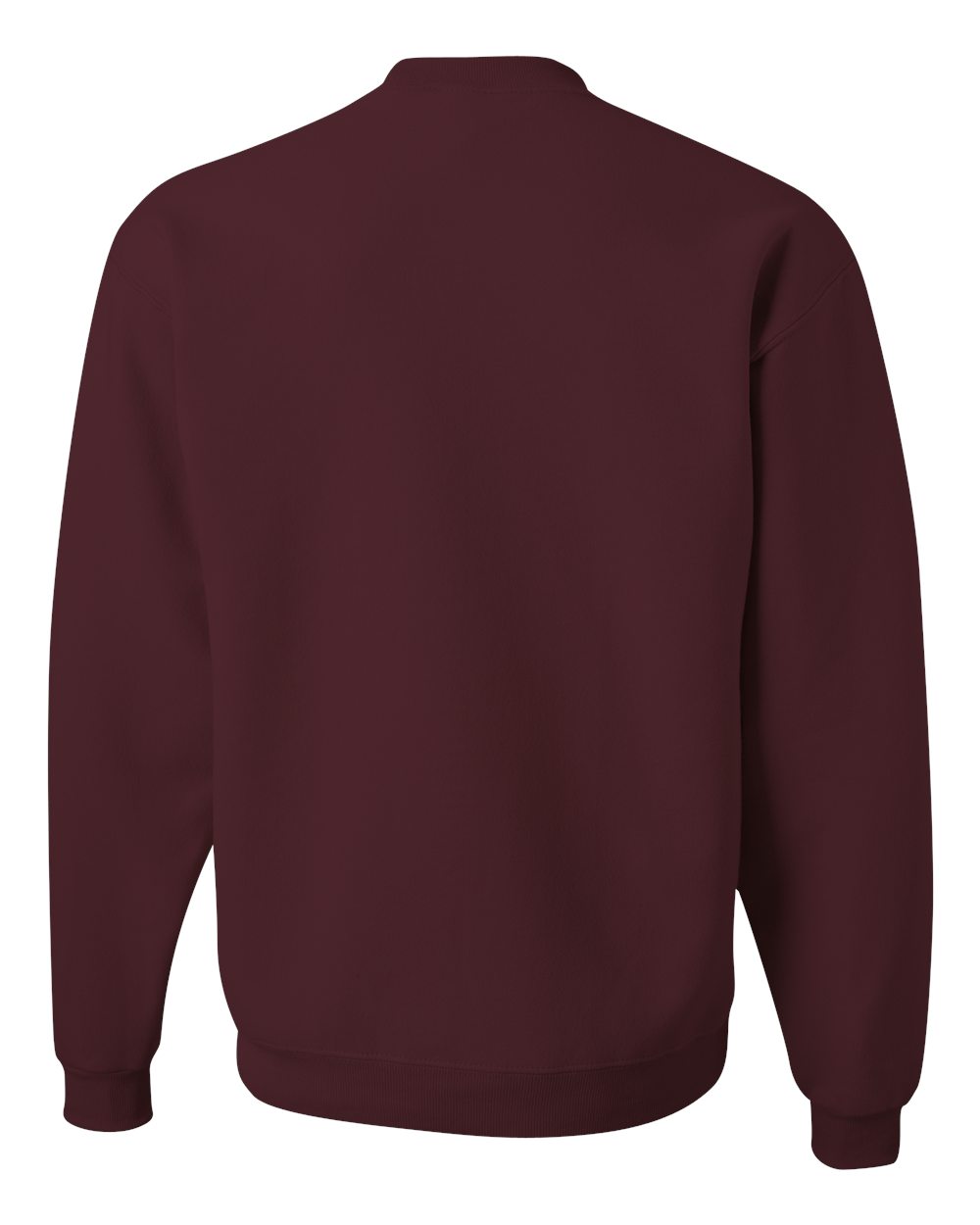 Rear View of Maroon Super Sweats NuBlend® Crewneck Sweatshirt - 4662MR
