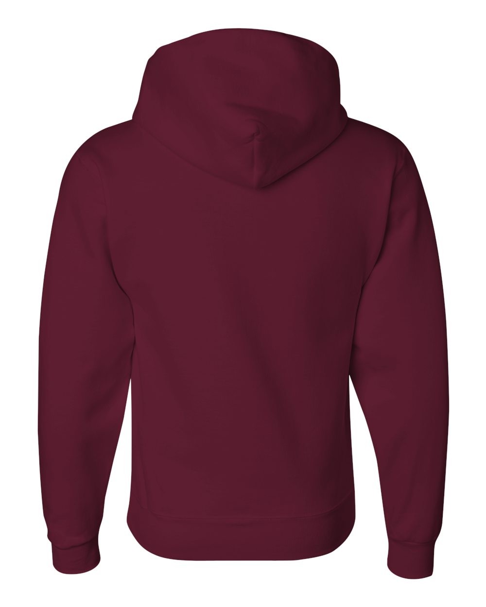 Rear View of Maroon Super Sweats NuBlend® Hooded Sweatshirt - 4997MR