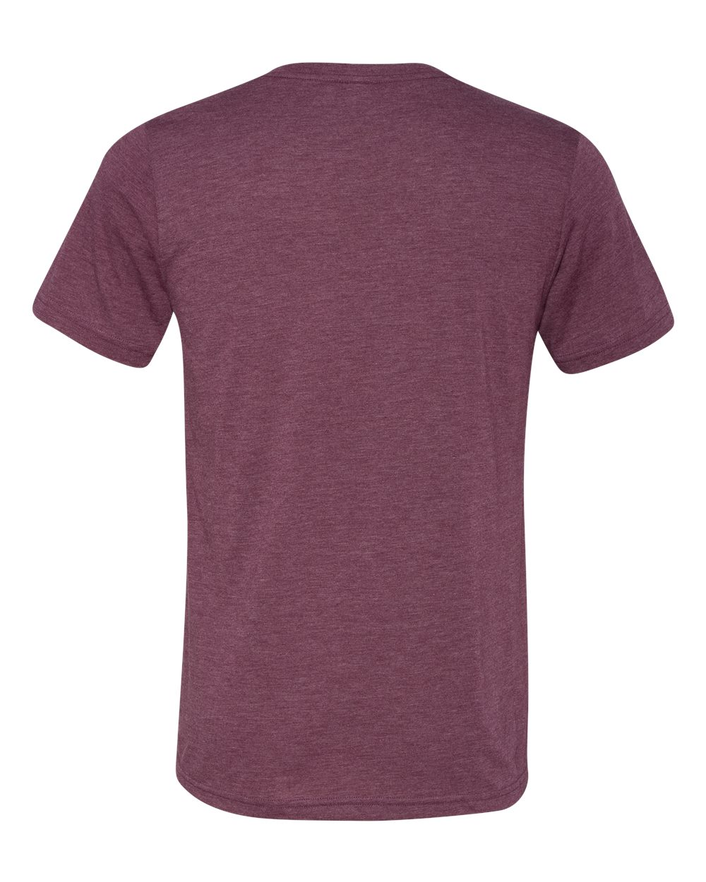 Rear View of Maroon Triblend Triblend V-Neck Short Sleeve Tee - 3415