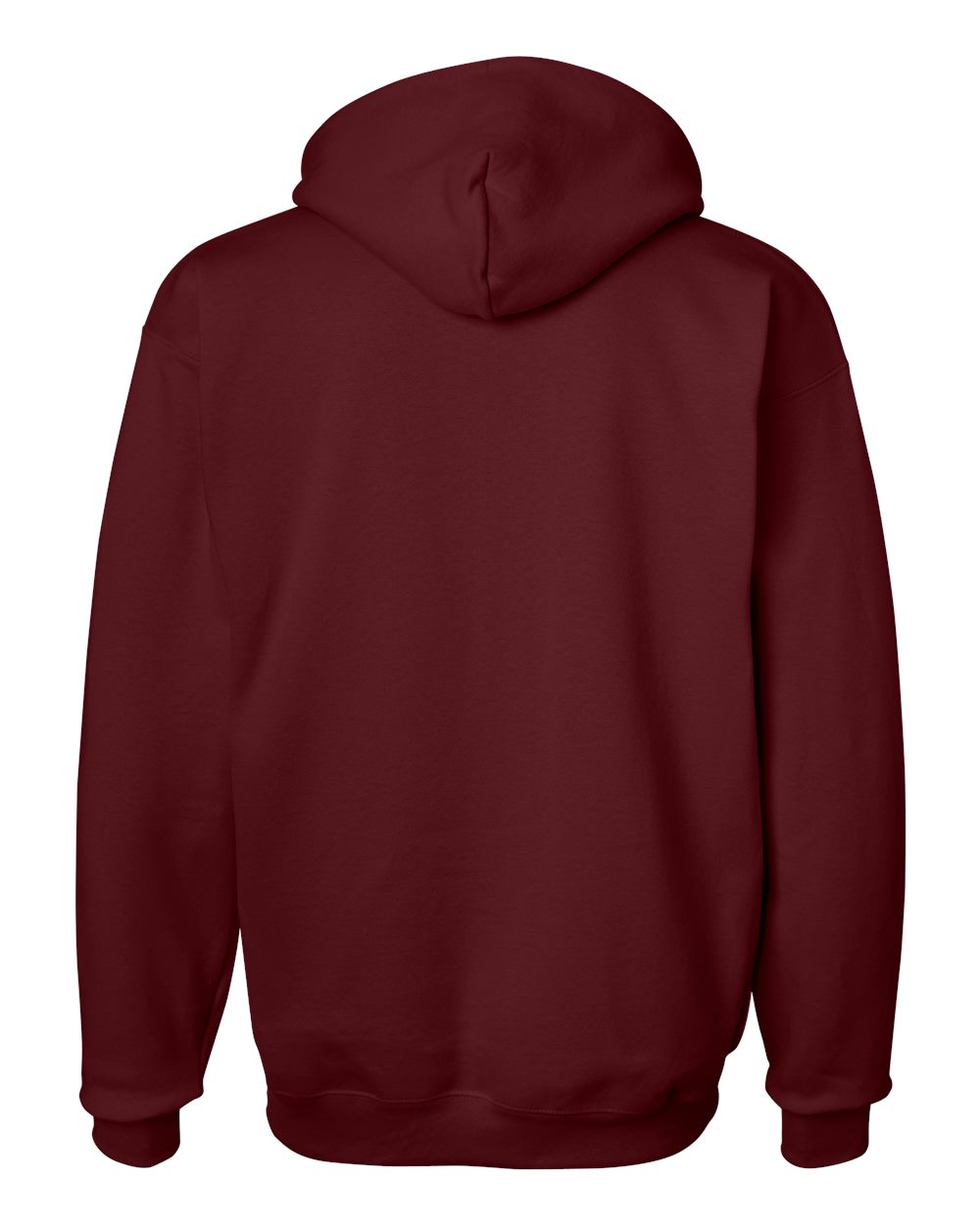 Rear View of Maroon Ultimate Cotton® Hooded Sweatshirt - F170