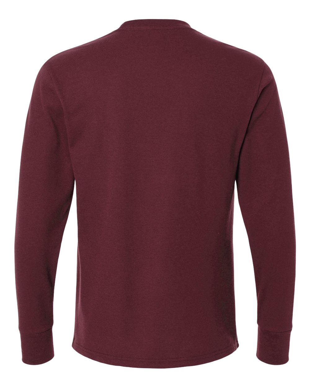 Rear View of Maroon Unisex Ideal Thermal Long Sleeve T-Shirt - 8211
