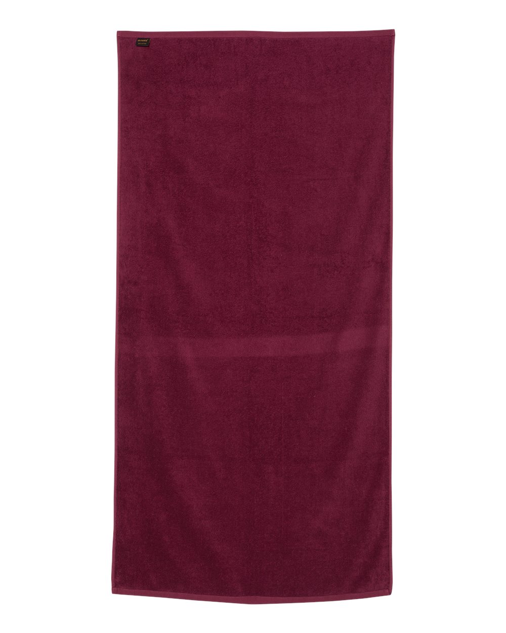 Rear View of Maroon Velour Beach Towel - QV3060