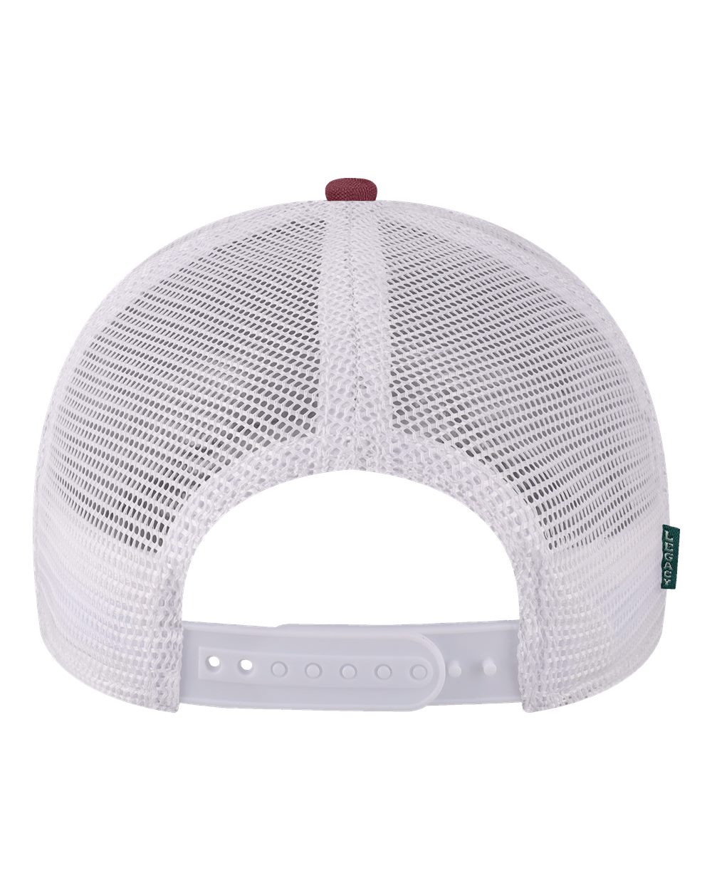 Rear View of Maroon/ White Mid-Pro Snapback Trucker Cap - MPS