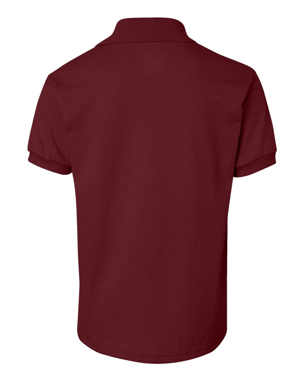 Rear View of Maroon Youth Ecosmart® Jersey Polo - 054Y