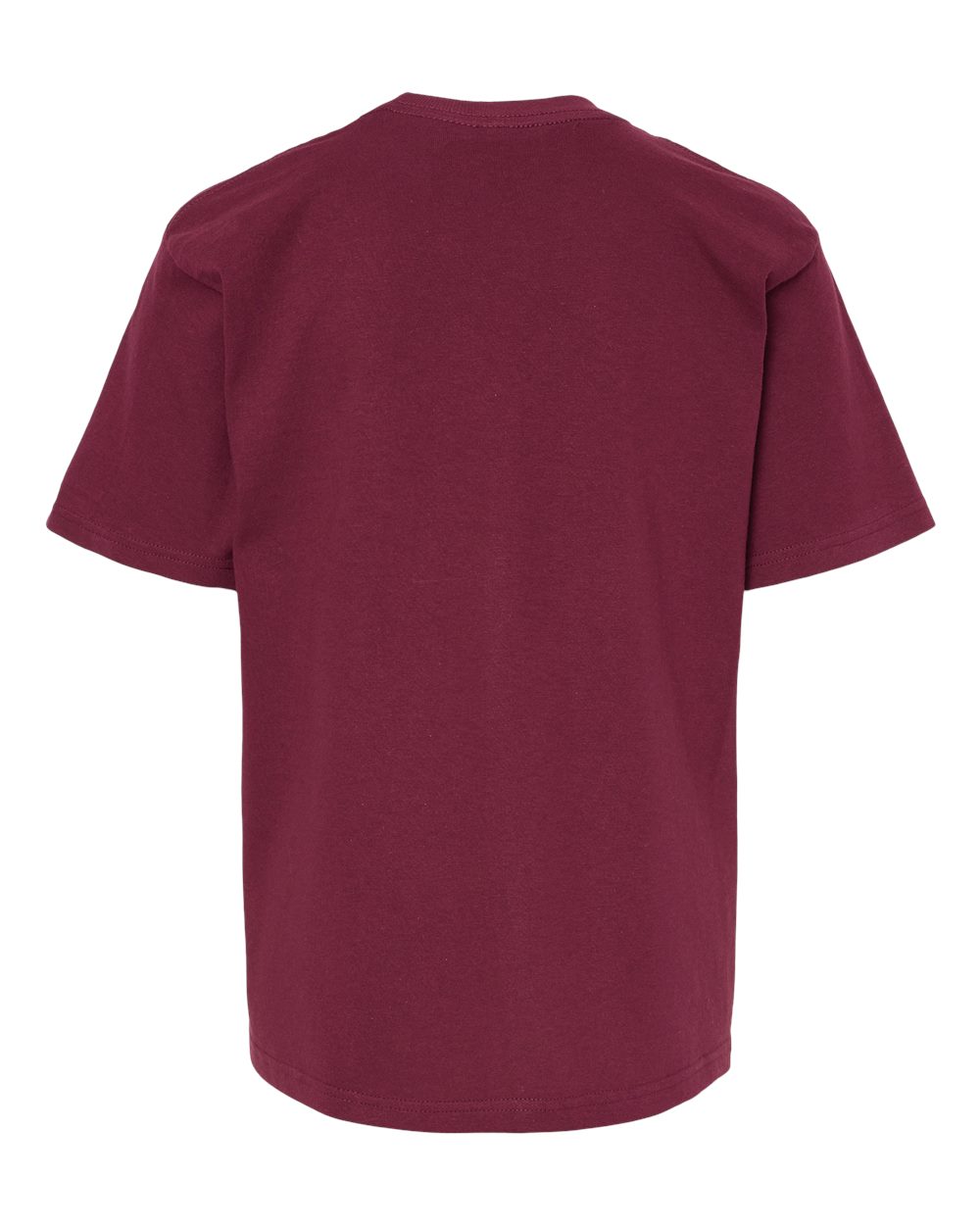 Rear View of Maroon Youth Gold Soft Touch T-Shirt - 4850