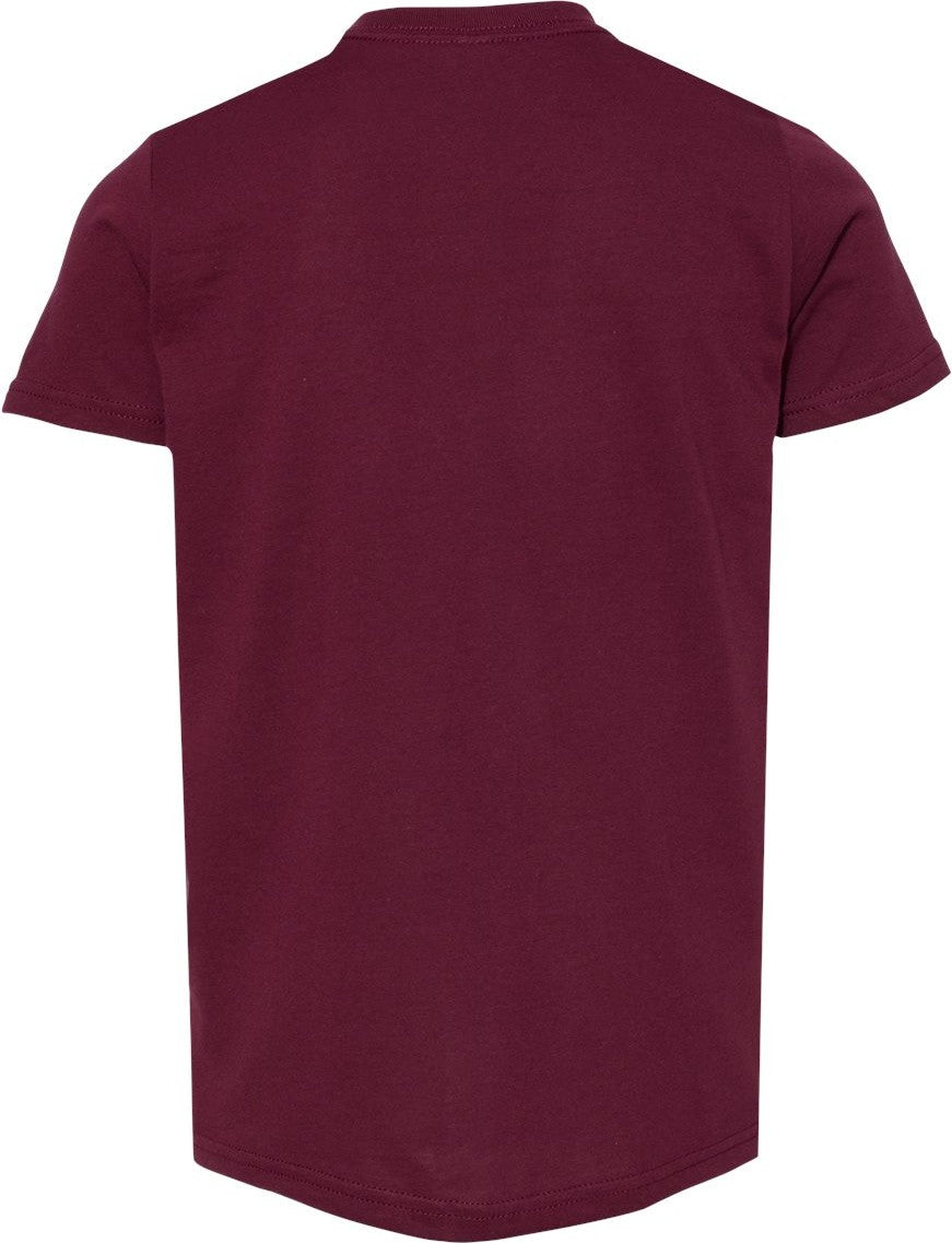 Rear View of Maroon Youth Jersey Tee - 3001Y