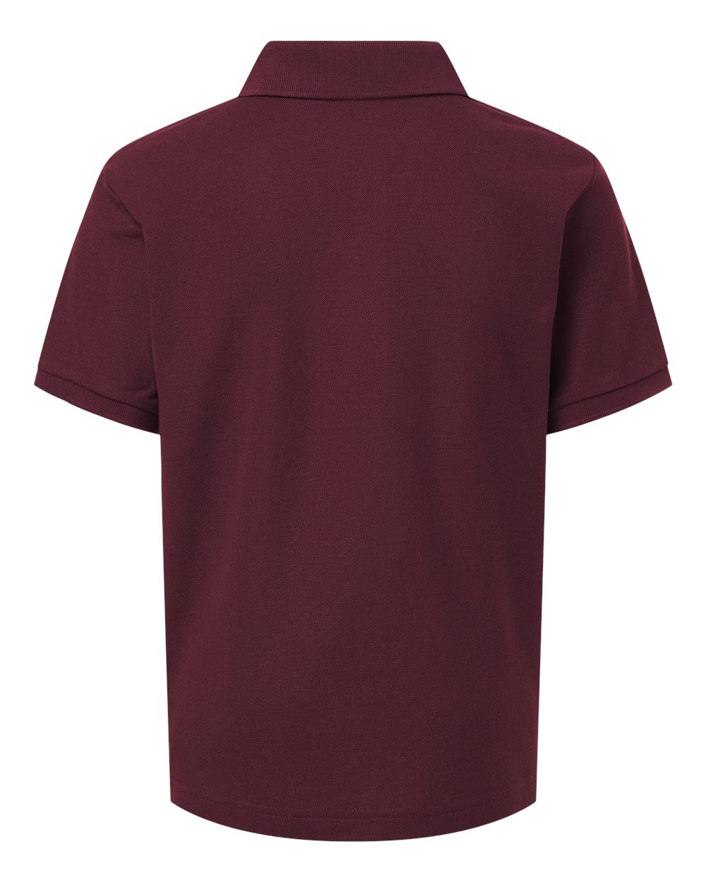 Rear View of Maroon Youth Pique Polo - 62800Y