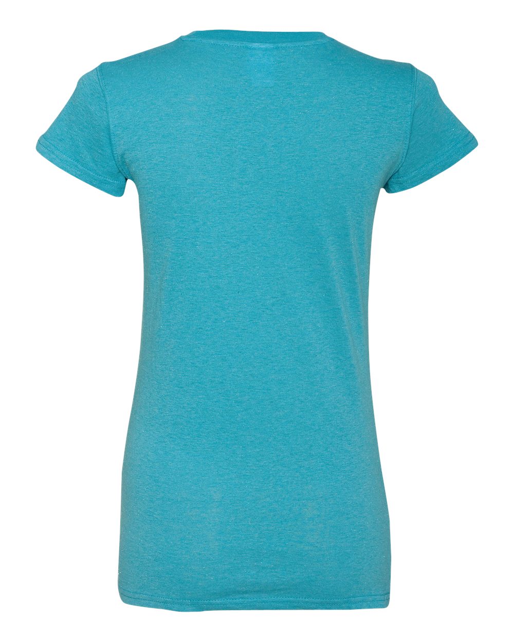 Rear View of Maui Blue/ Silver Women’s Glitter T-Shirt - 8138