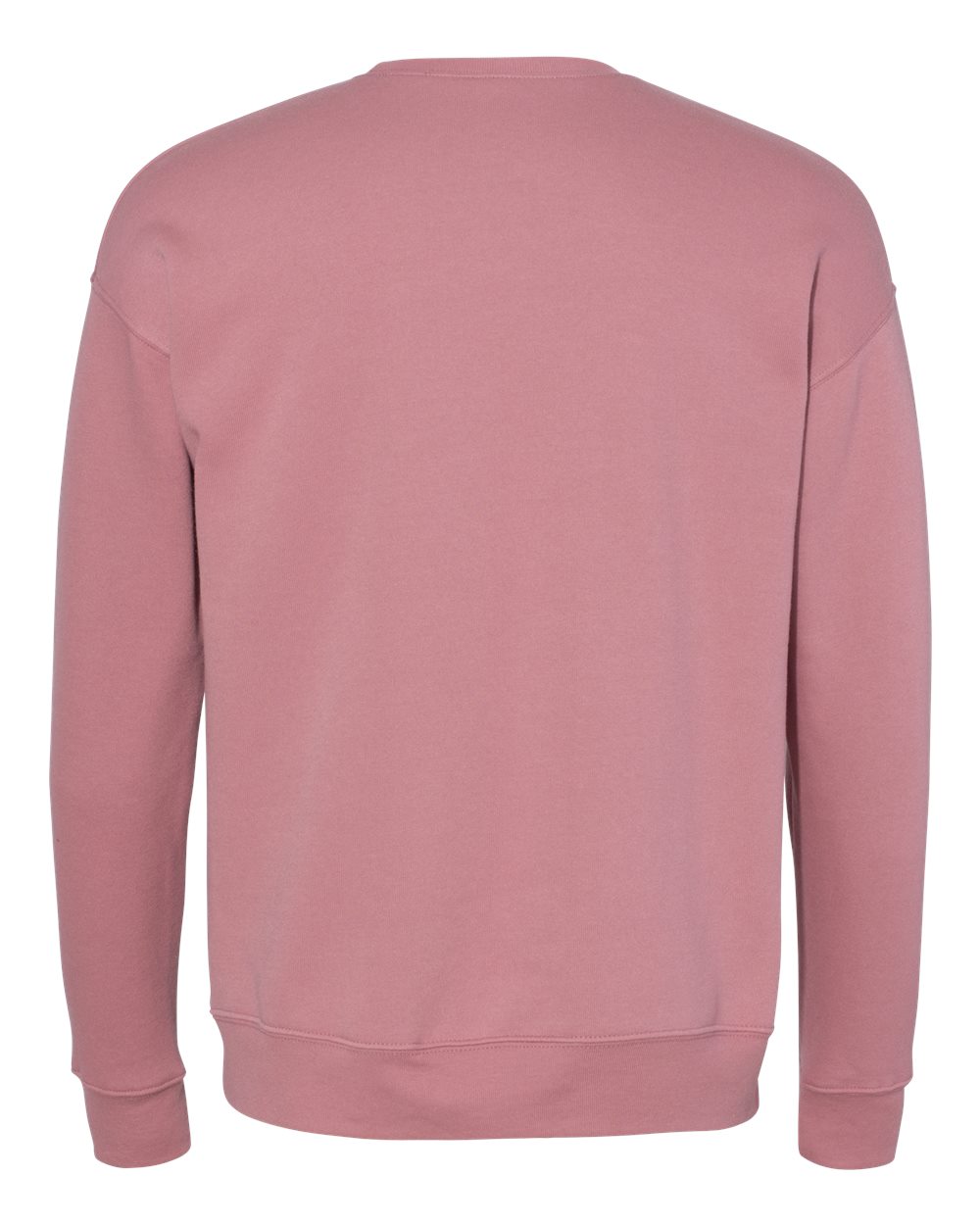 Rear View of Mauve Sponge Fleece Drop Shoulder Crewneck Sweatshirt - 3945