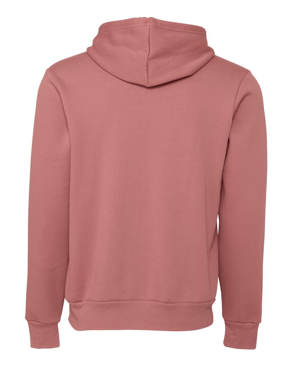 Rear View of Mauve Sponge Fleece Hoodie - 3719