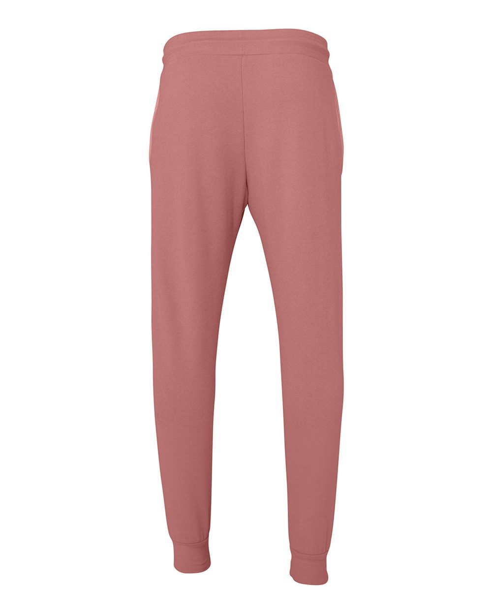 Rear View of Mauve Sponge Fleece Jogger Sweatpants - 3727
