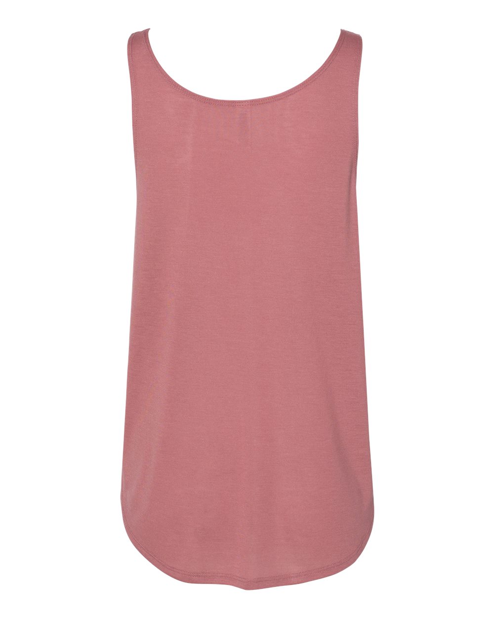 Rear View of Mauve Women's Flowy Tank with Side Slit - 8802