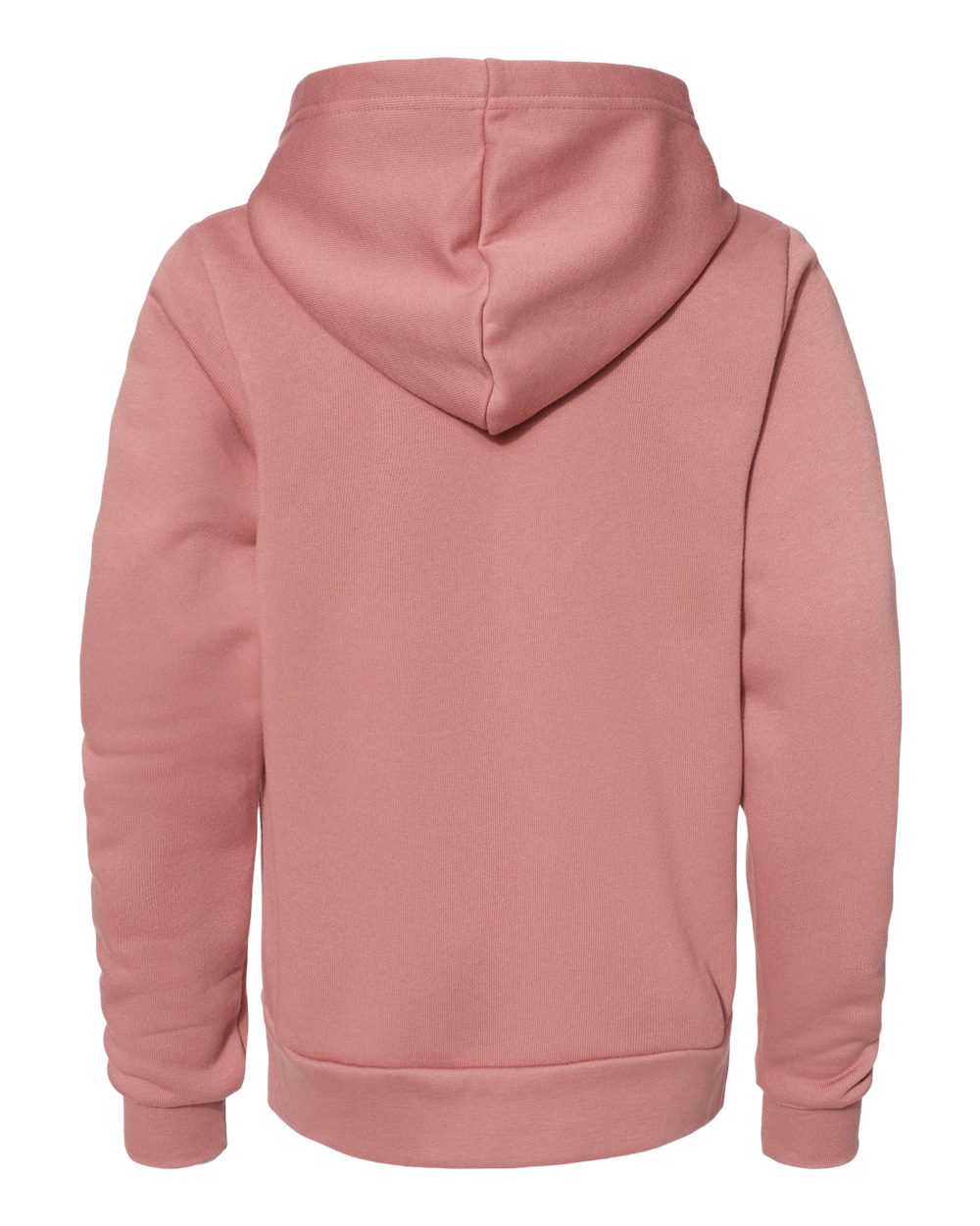 Rear View of Mauve Youth Sponge Fleece Hoodie - 3719Y