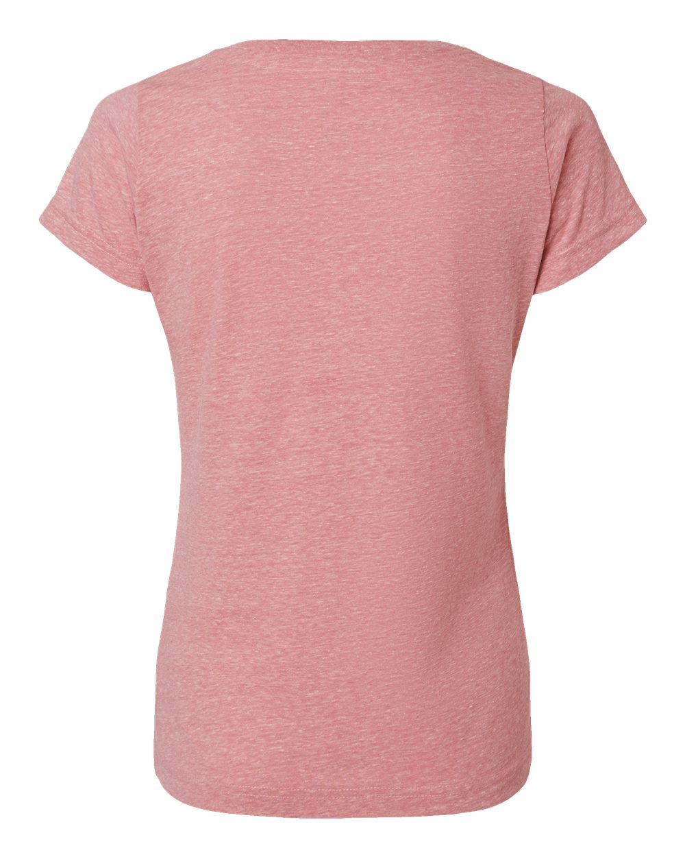 Rear View of Mauvelous Melange Women's Harborside Mélange V-Neck Tee - 3591