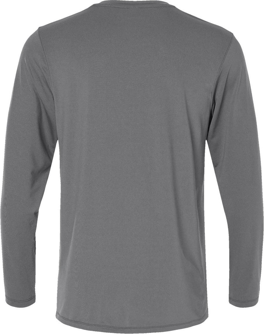 Rear View of Medium Grey Aruba Extreme Performance Long Sleeve T-Shirt - 222