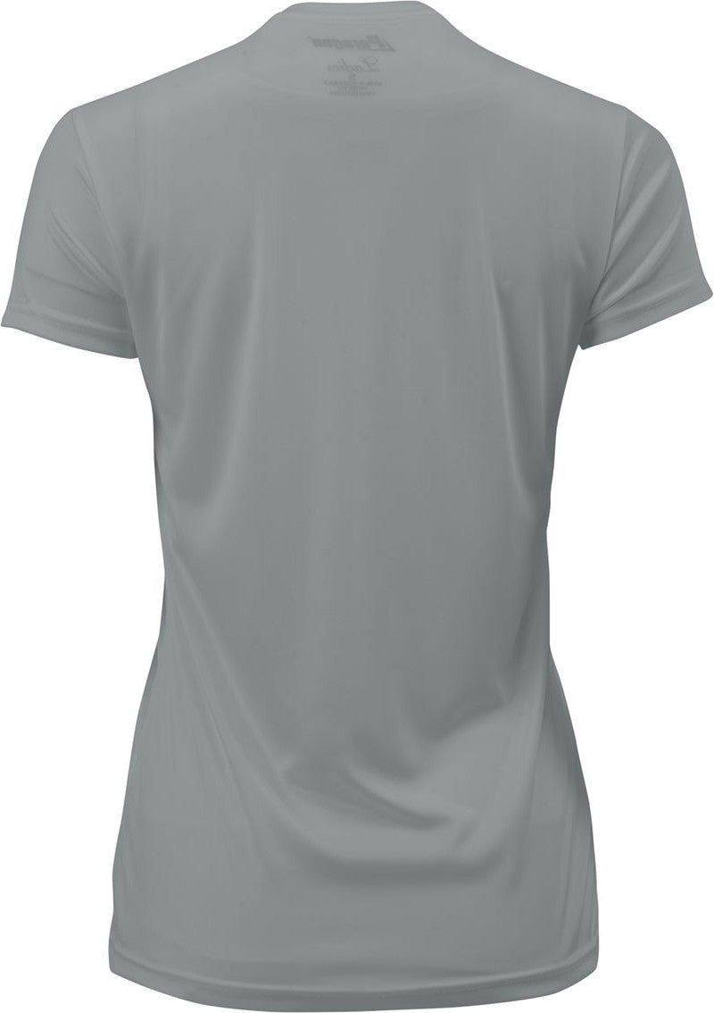 Rear View of Medium Grey Women's Islander Performance T-Shirt - 204