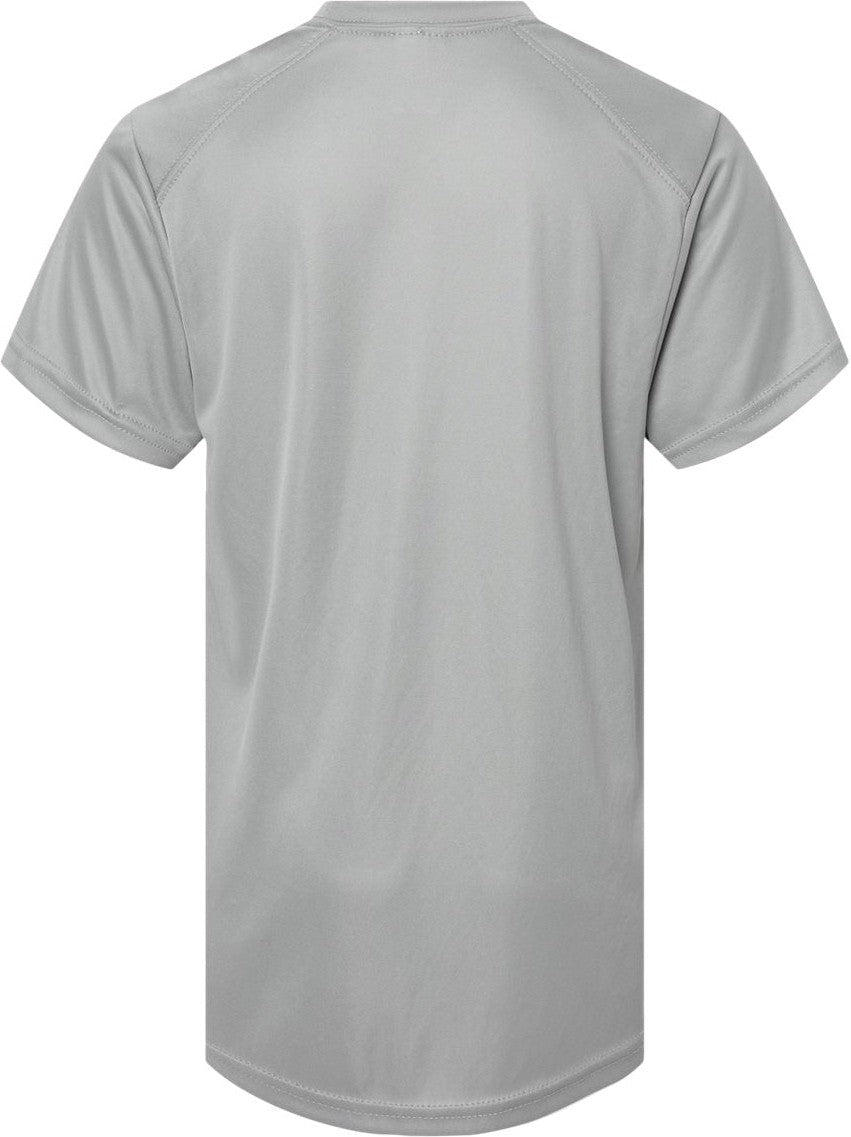 Front View of Medium Grey Youth Islander Performance T-Shirt - 208Y