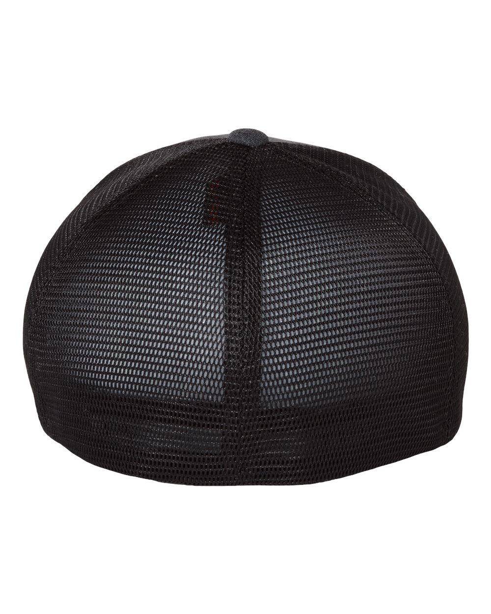 Rear View of Melange Dark Grey/ Black Unipanel™ Trucker Cap - 5511UP