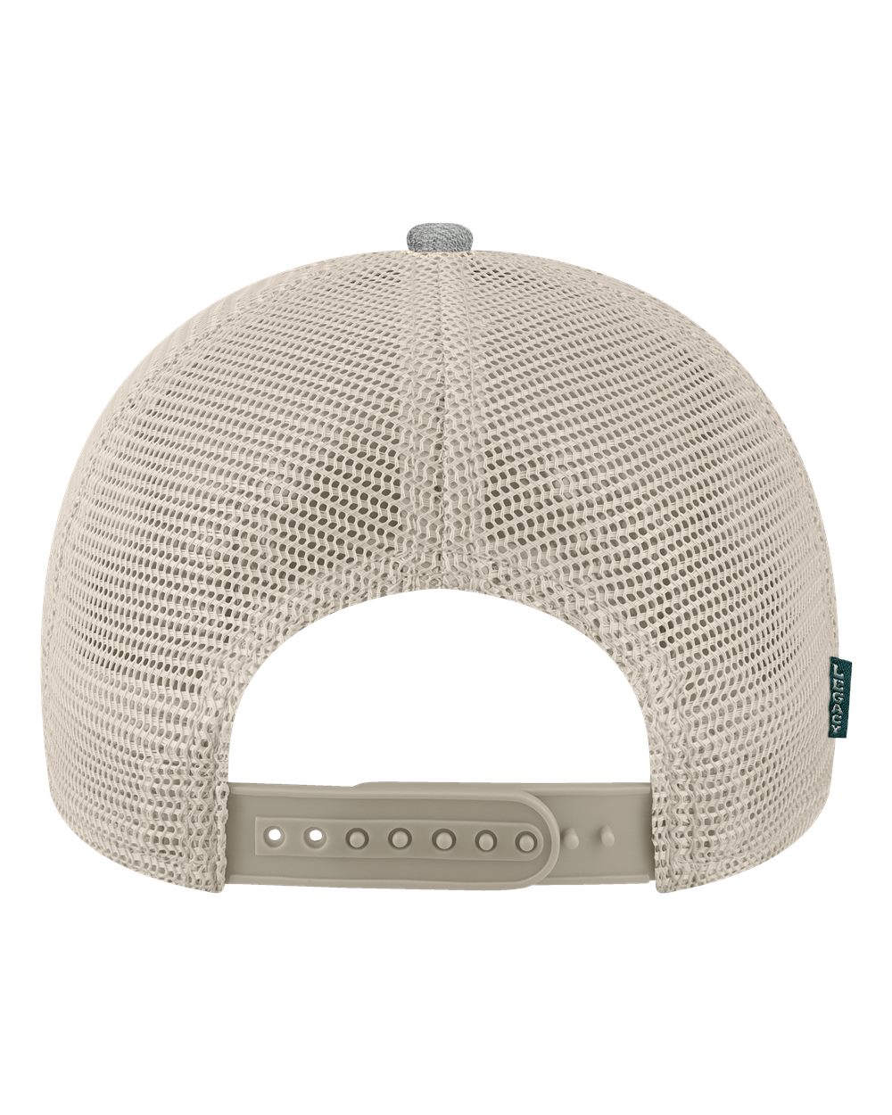 Rear View of Melange Grey/ Pacific Blue/ Stone Mid-Pro Snapback Trucker Cap - MPS