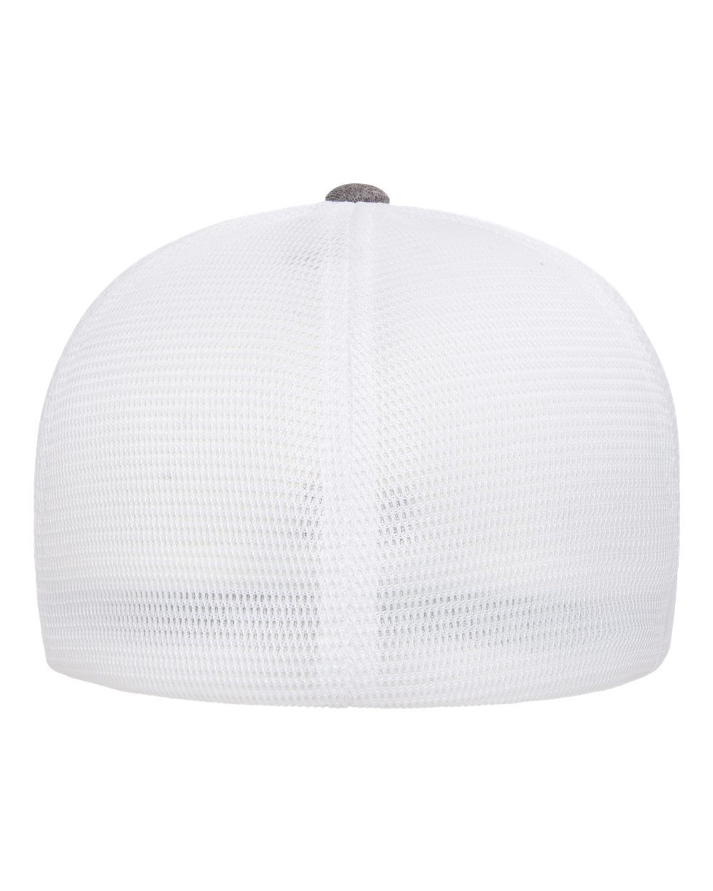 Rear View of Melange Heather/ White Unipanel™ Trucker Cap - 5511UP