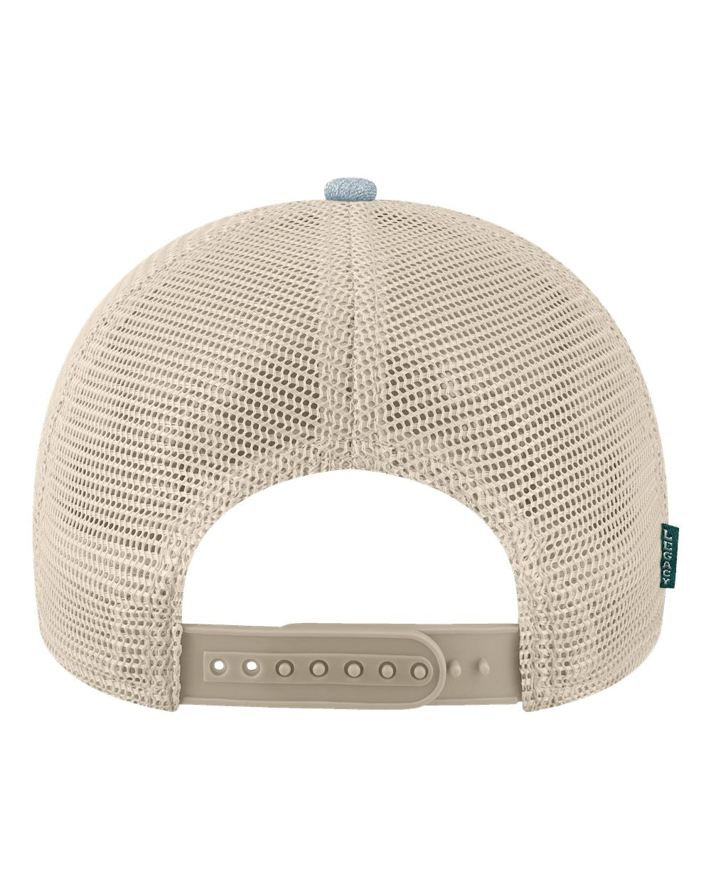 Rear View of Melange Light Blue/ Cardinal/ Stone Mid-Pro Snapback Trucker Cap - MPS