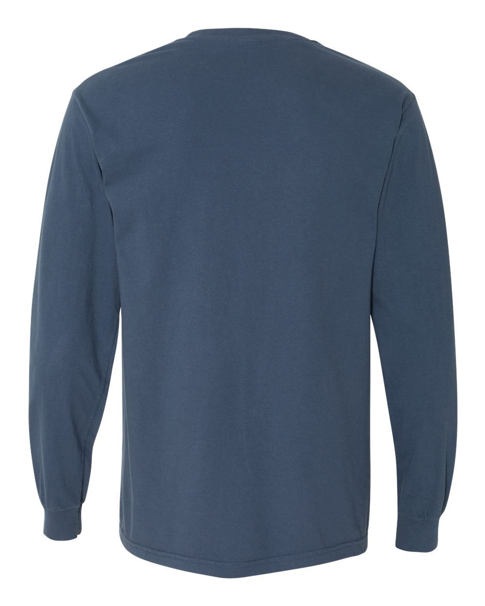 Rear View of Midnight Garment-Dyed Heavyweight Long Sleeve T-Shirt - 6014