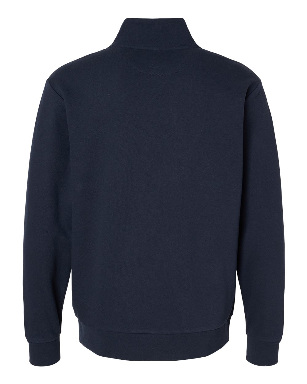 Rear View of Midnight Navy Fleece Quarter-Zip Pullover - 9643