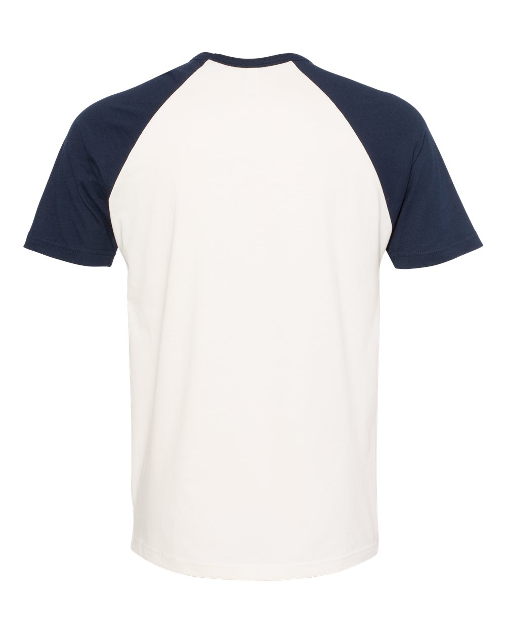 Rear View of Midnight Navy/ Natural Cotton Raglan T-Shirt - 3650