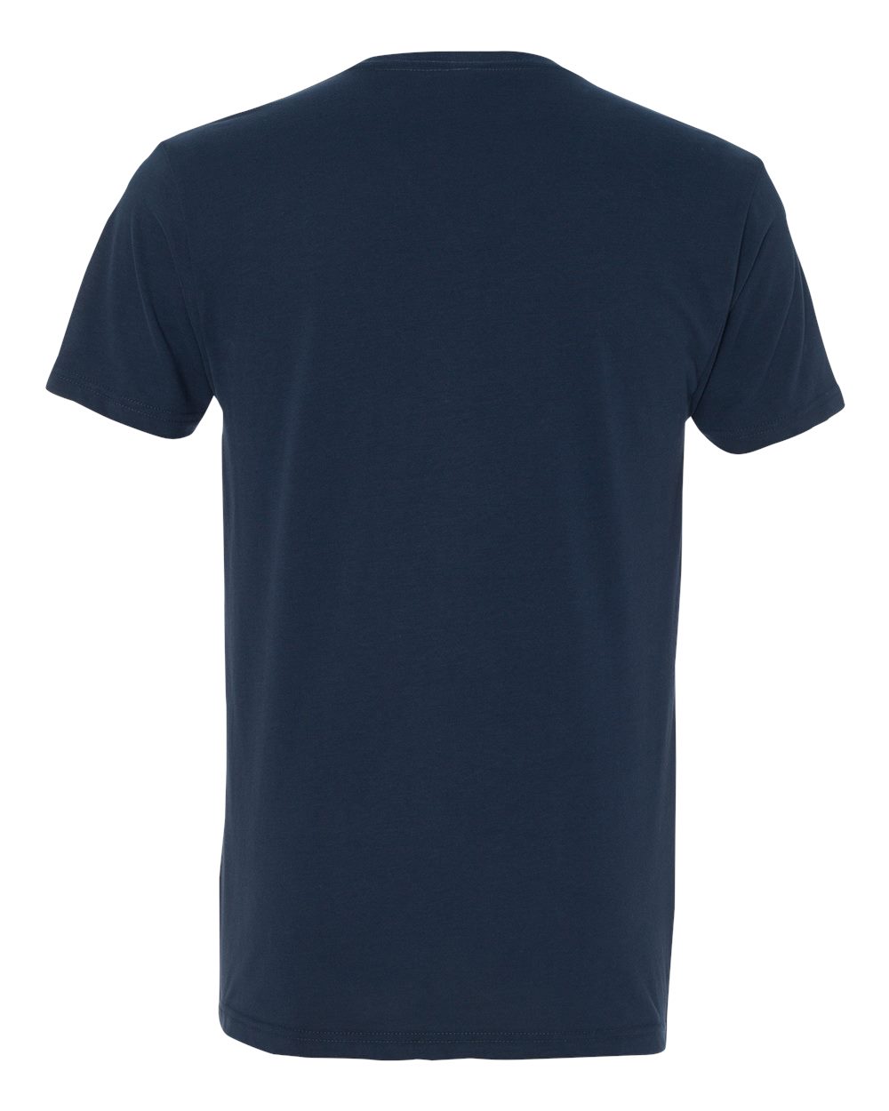 Rear View of Midnight Navy Sueded V-Neck T-Shirt - 6440