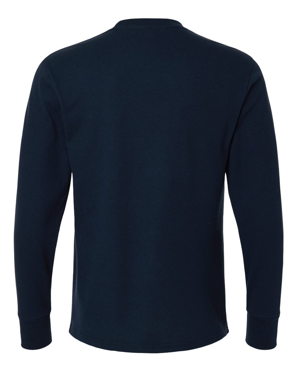 Rear View of Midnight Navy Unisex Ideal Thermal Long Sleeve T-Shirt - 8211