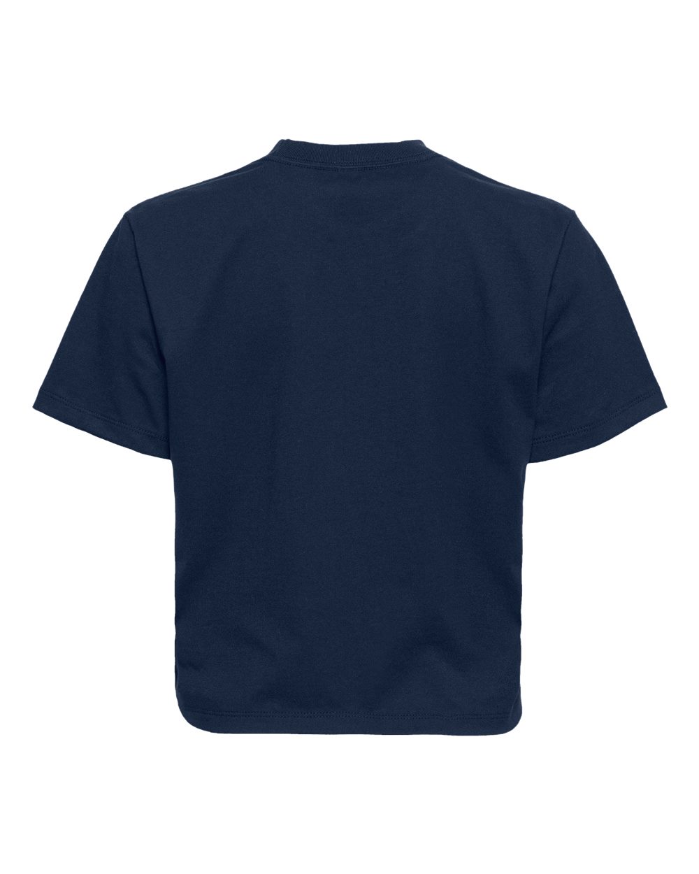 Rear View of Midnight Navy Women's Heavyweight Boxy T-Shirt - 7610