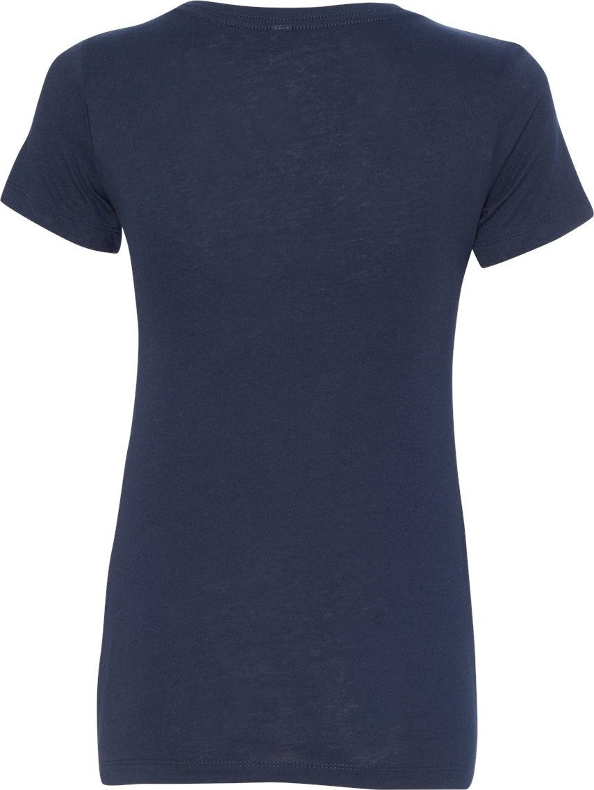 Rear View of Midnight Navy Women's Ideal V-Neck T-Shirt - 1540