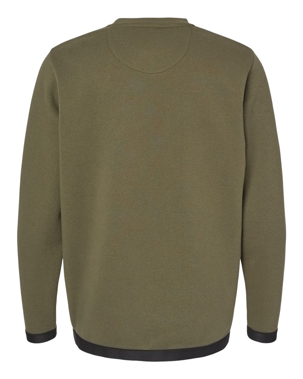 Rear View of Military Green/ Black The Statement Fleece Crewneck Sweatshirt - 6789