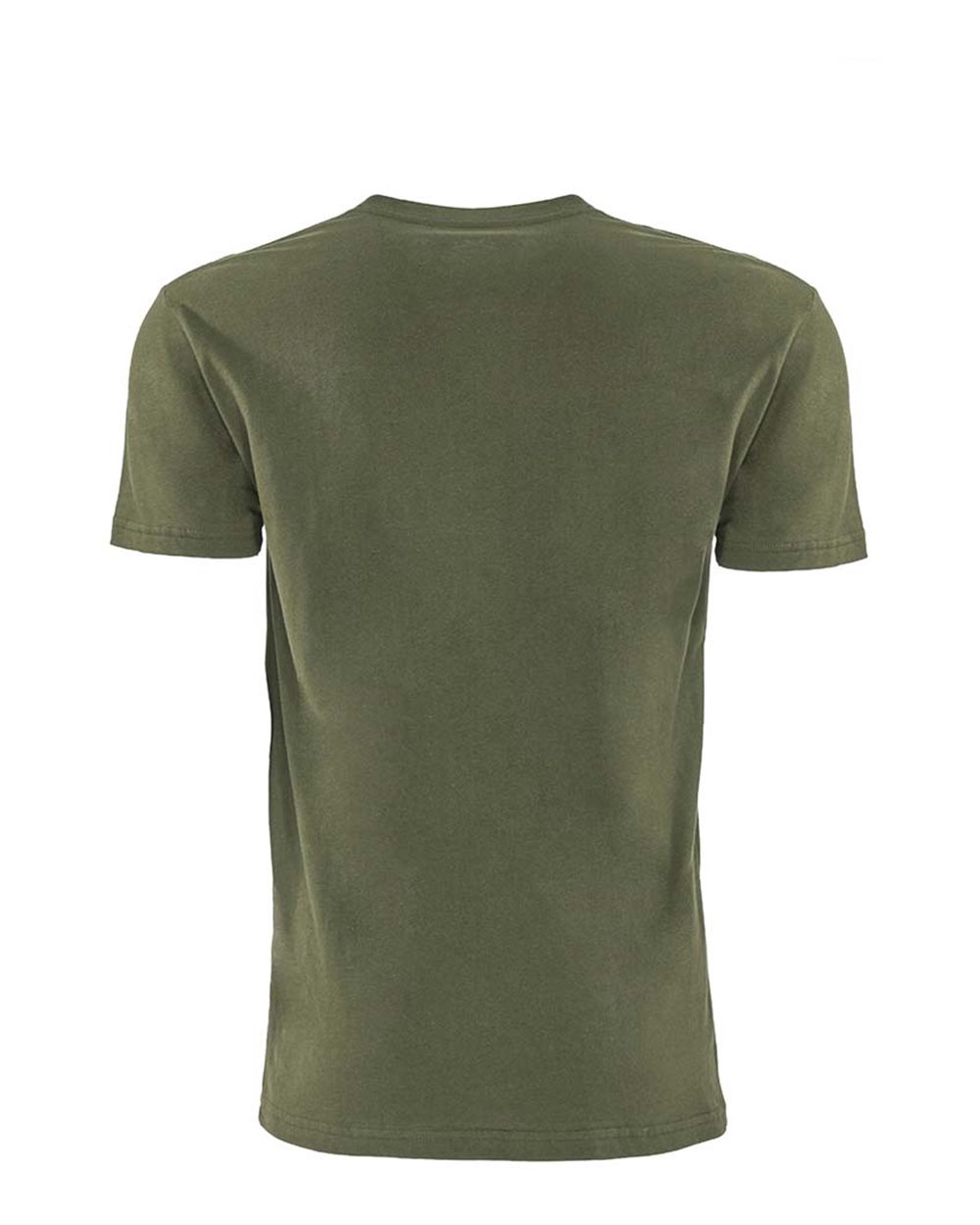 Rear View of Military Green Cotton Pocket T-Shirt - 3605