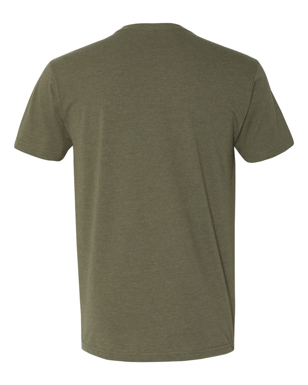 Rear View of Military Green CVC V-Neck T-Shirt - 6240