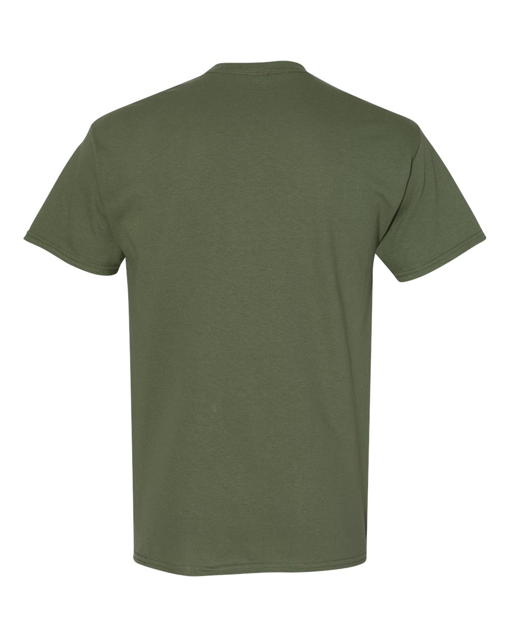 Rear View of Military Green Heavy Cotton™ T-Shirt - 5000