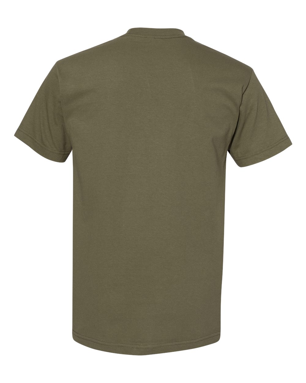Rear View of Military Green Heavyweight Cotton Tee - 1301