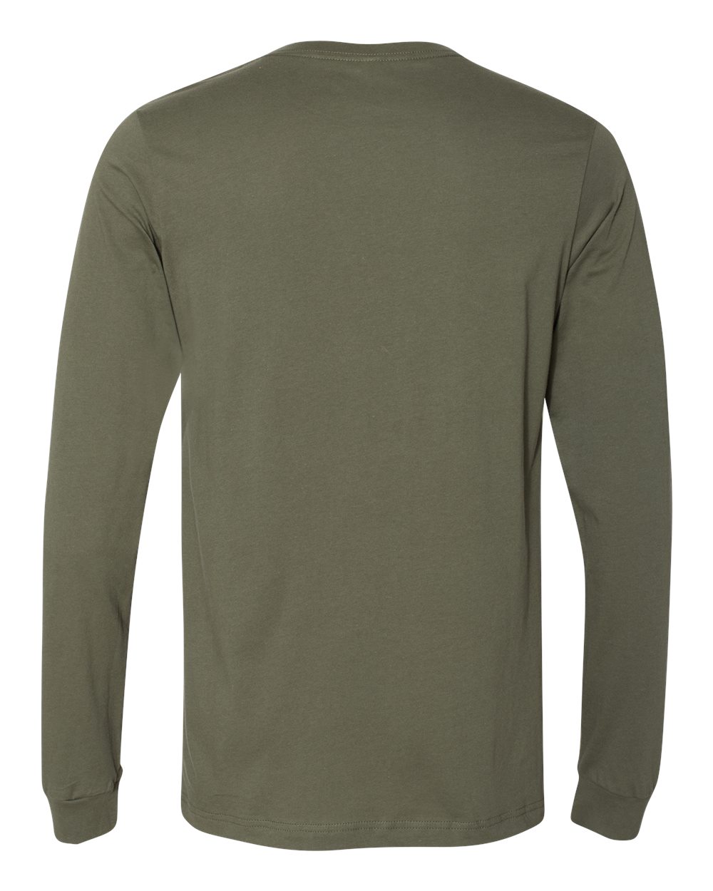 Rear View of Military Green Jersey Long Sleeve Tee - 3501