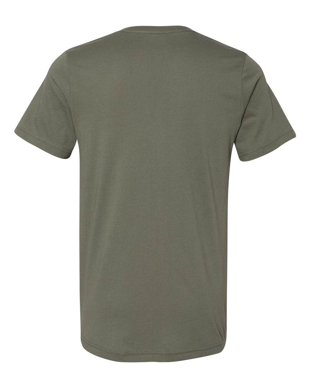 Rear View of Military Green Jersey V-Neck Tee - 3005