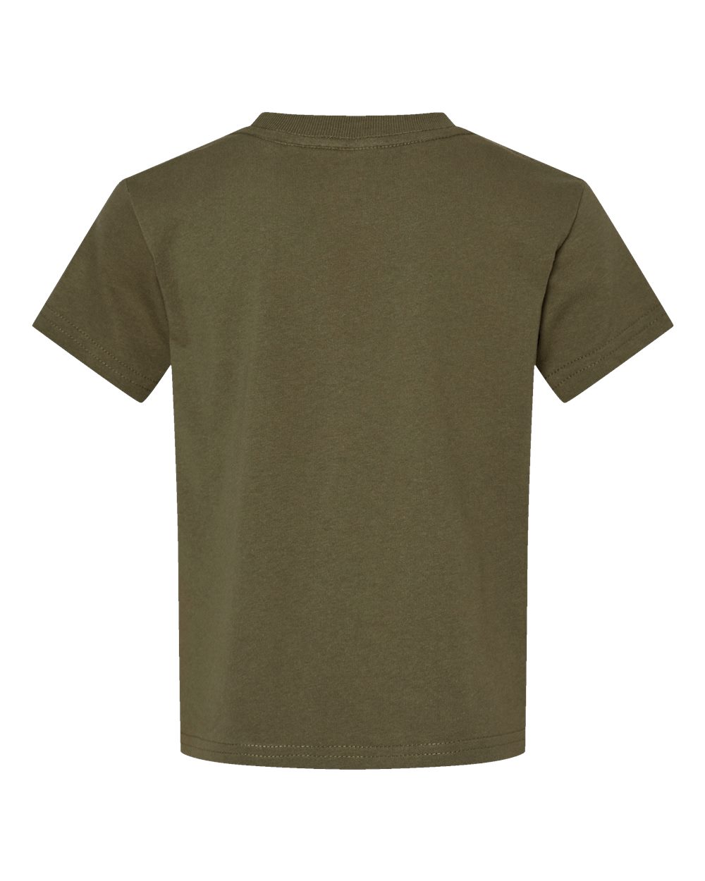 Rear View of Military Green Juvy Youth Short Sleeve T-Shirt - 3301J
