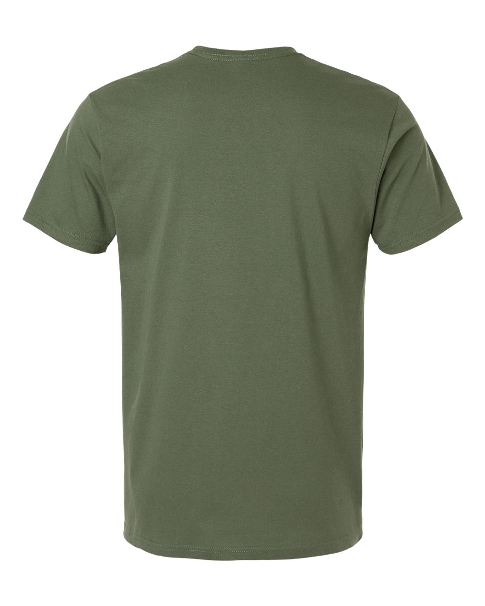 Rear View of Military Green Light Cotton T-Shirt - 3000