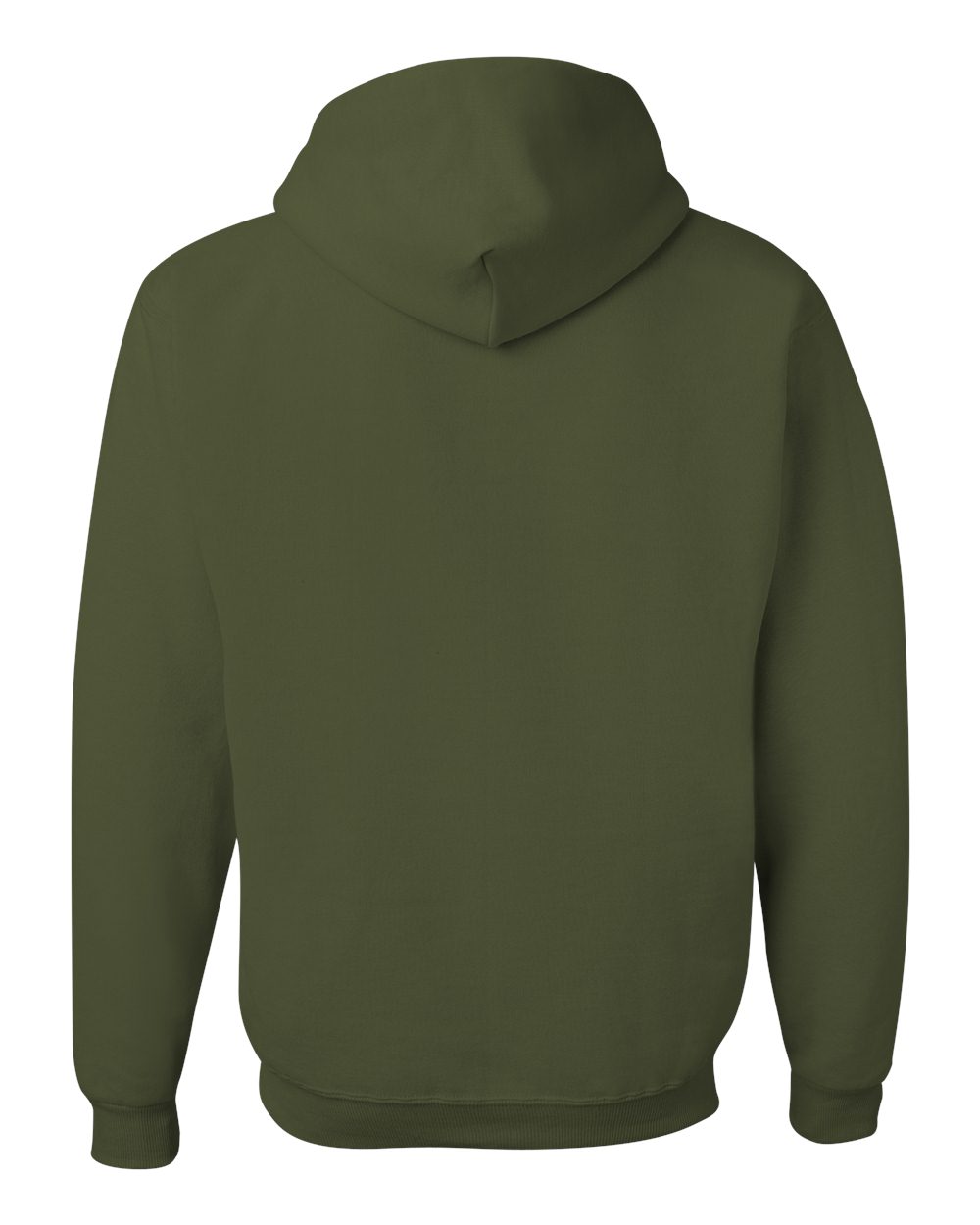 Rear View of Military Green NuBlend® Hooded Sweatshirt - 996MR