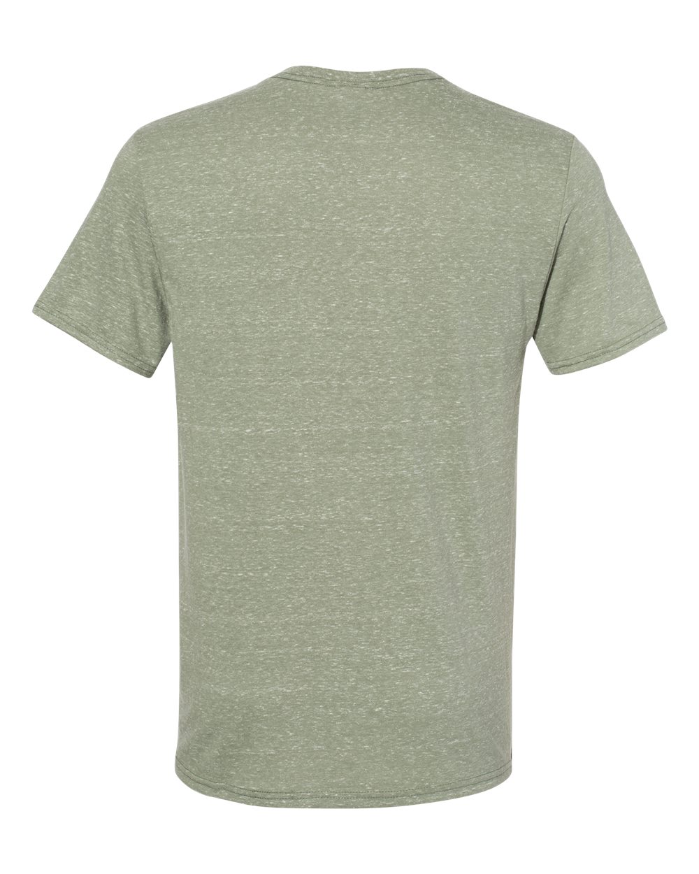 Rear View of Military Green Snow Heather Jersey T-Shirt - 88MR