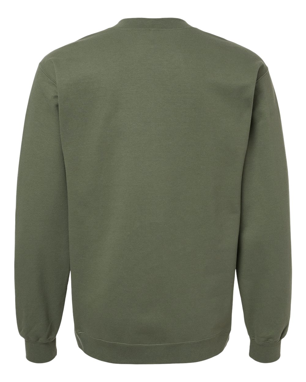Rear View of Military Green Softstyle® Midweight 1/4 Zip Sweatshirt - SF008