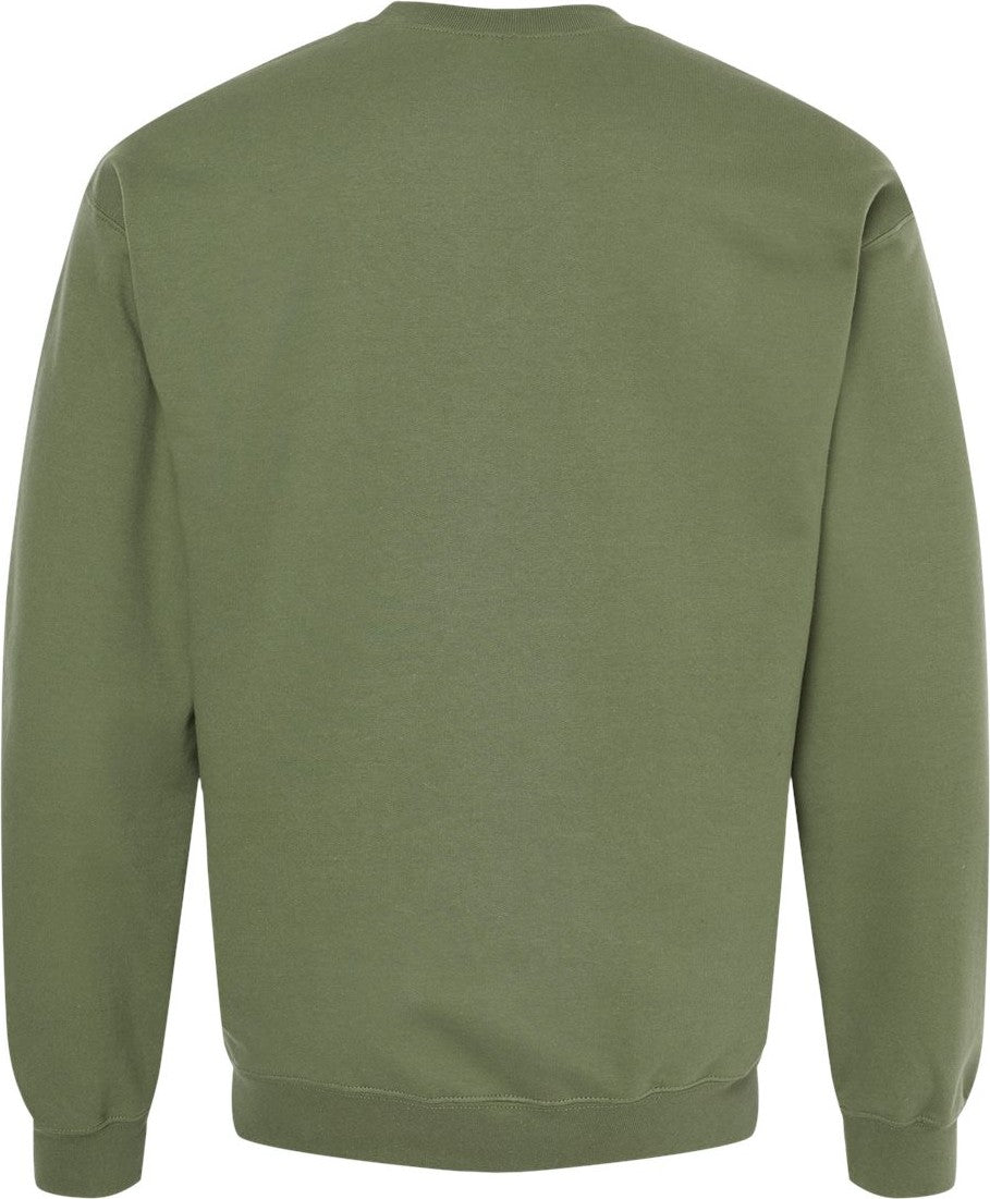 Rear View of Military Green Softstyle® Midweight Crewneck Sweatshirt - SF000