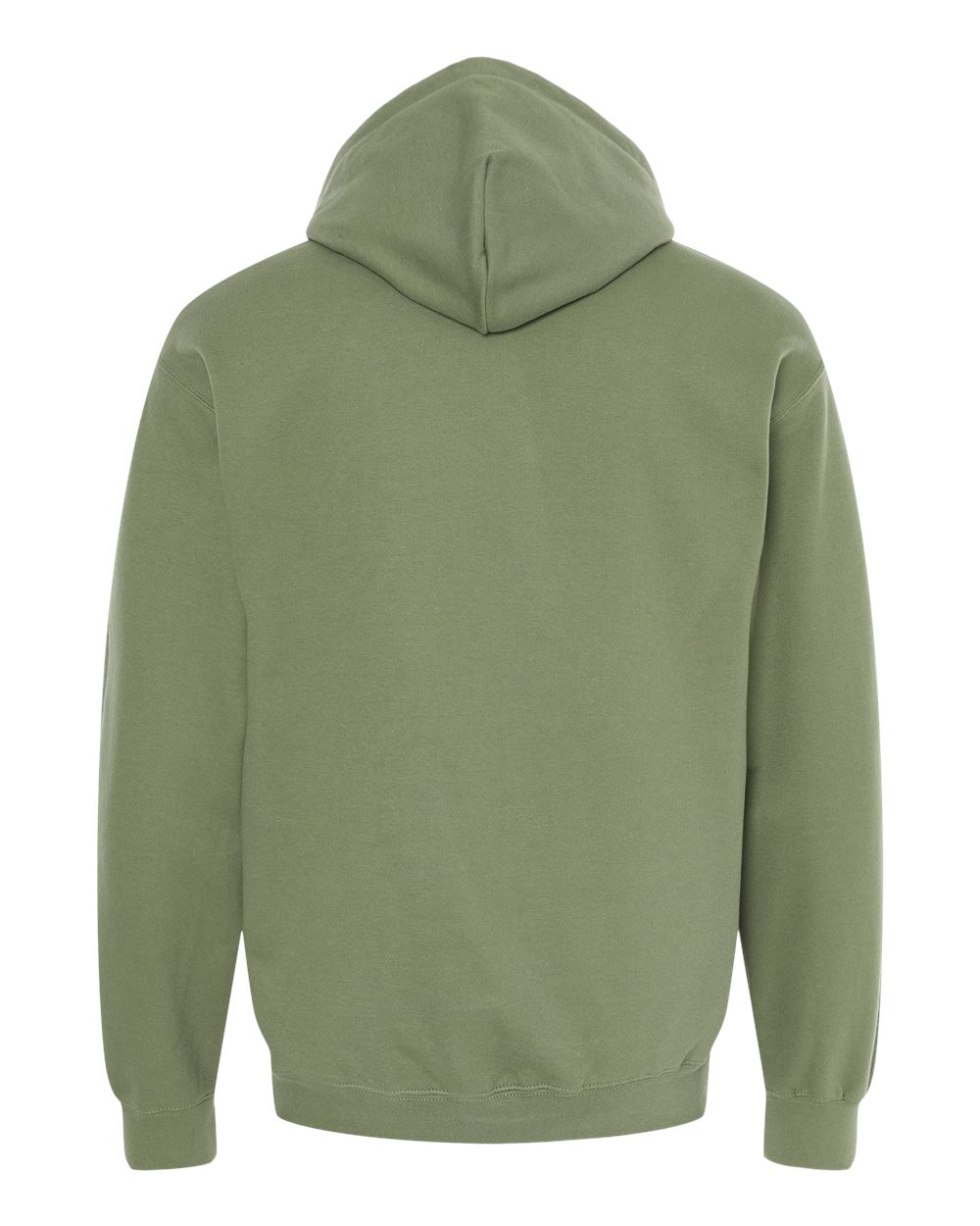 Rear View of Military Green Softstyle® Midweight Hooded Sweatshirt - SF500