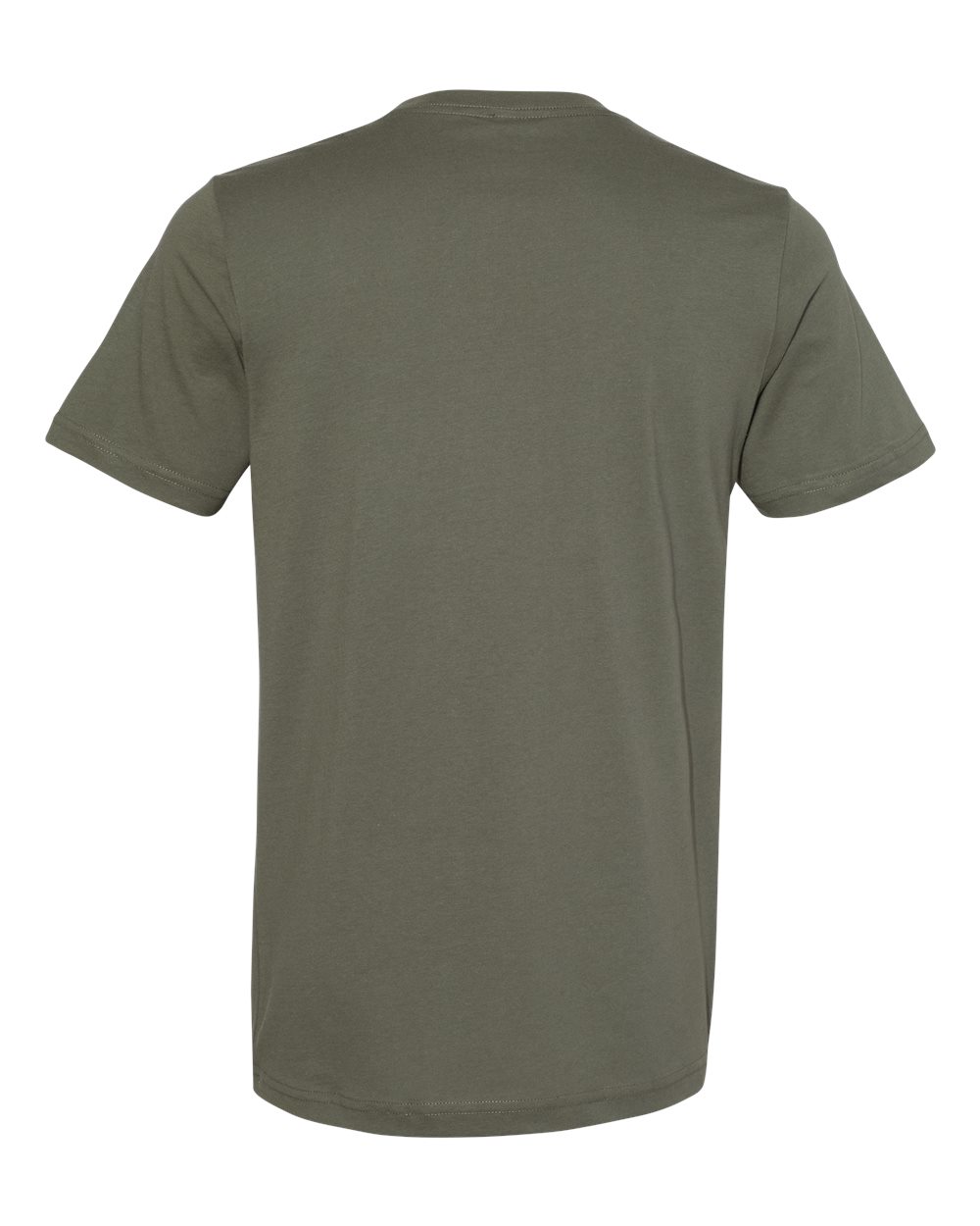 Rear View of Military Green USA-Made Jersey Tee - 3001U