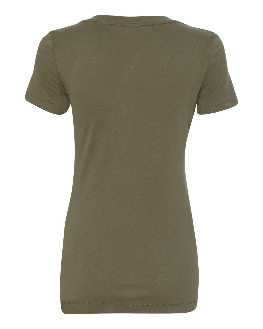 Rear View of Military Green Women's Ideal V-Neck T-Shirt - 1540