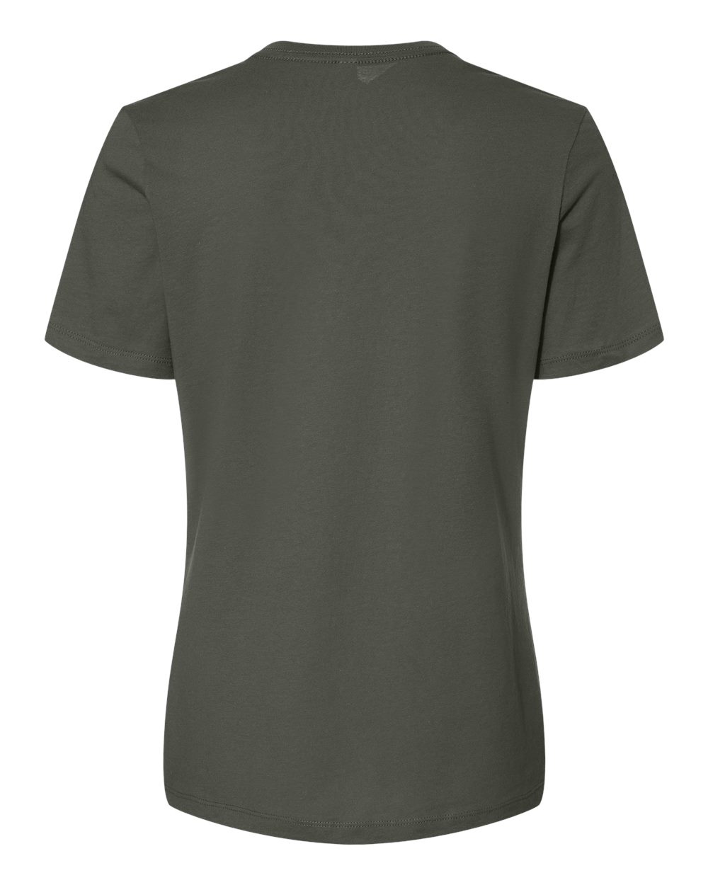 Rear View of Military Green Women’s Relaxed Jersey Tee - 6400